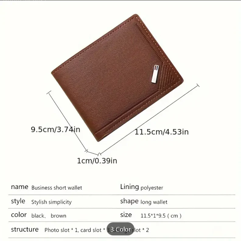 Men's Wallet, Thin Multi-card Large Capacity Business Soft Clip